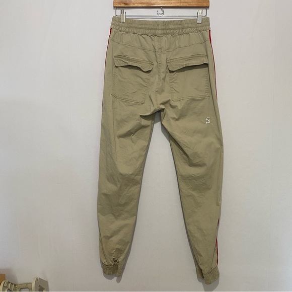 Saint Morta Track Pants Men’s Medium Tan Red Stripe “Saint” Embroidered Joggers - Picture 5 of 15